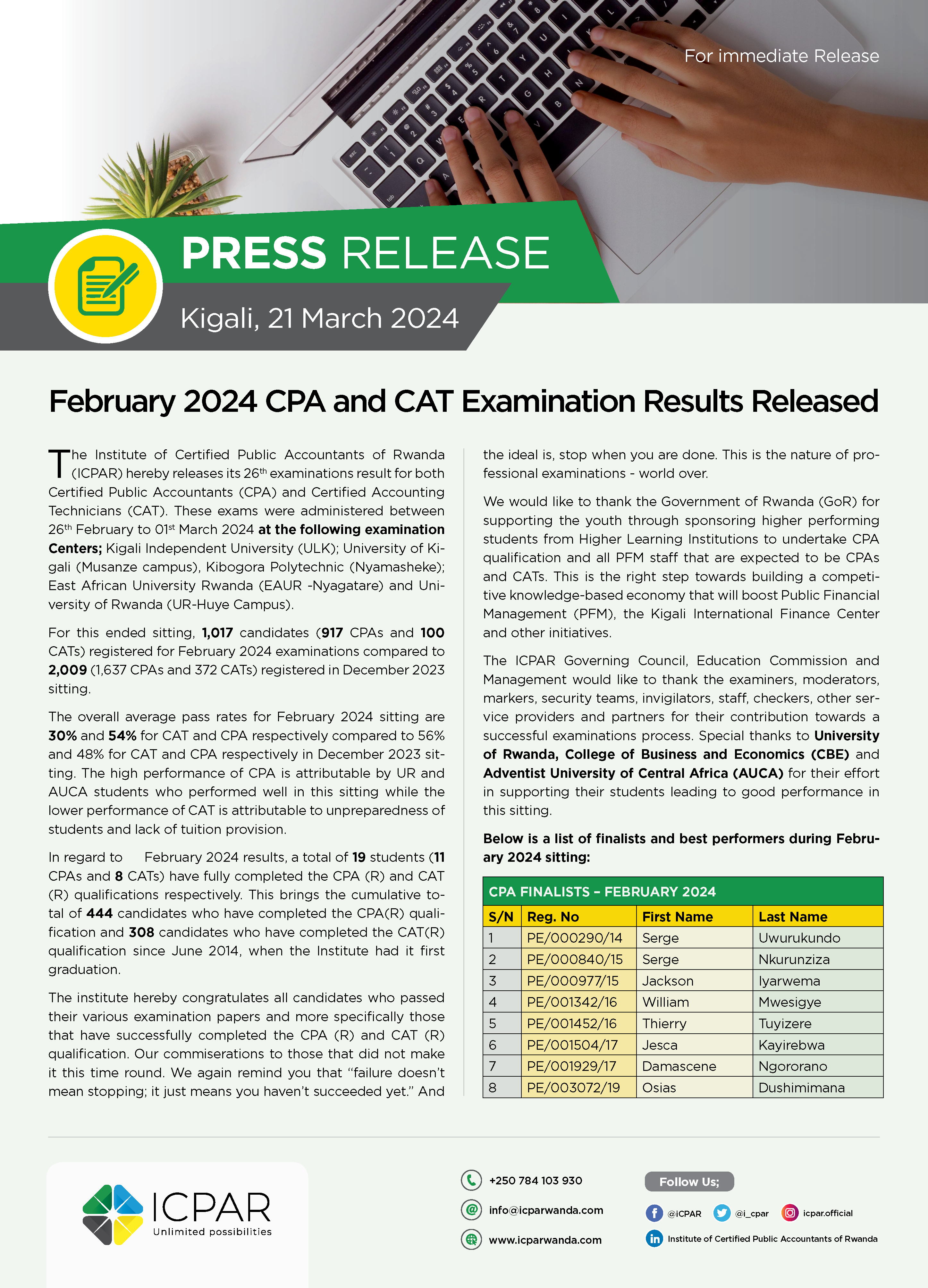 Feb 23 Exam Results Press Release3